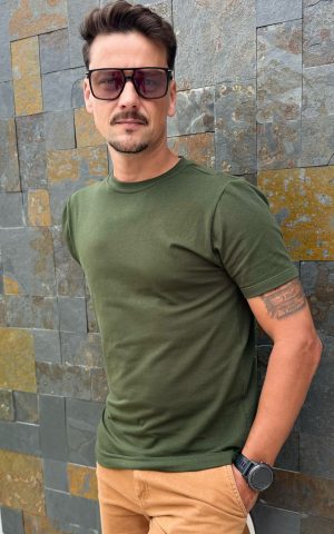 Camiseta Masculina Algodão Super Fresh Verde