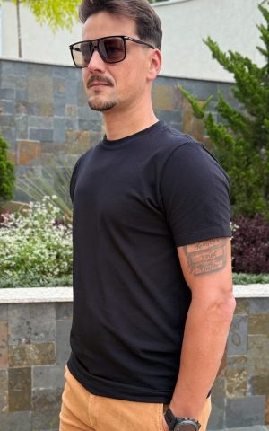 Camiseta Masculina Algodão Super Fresh Preta